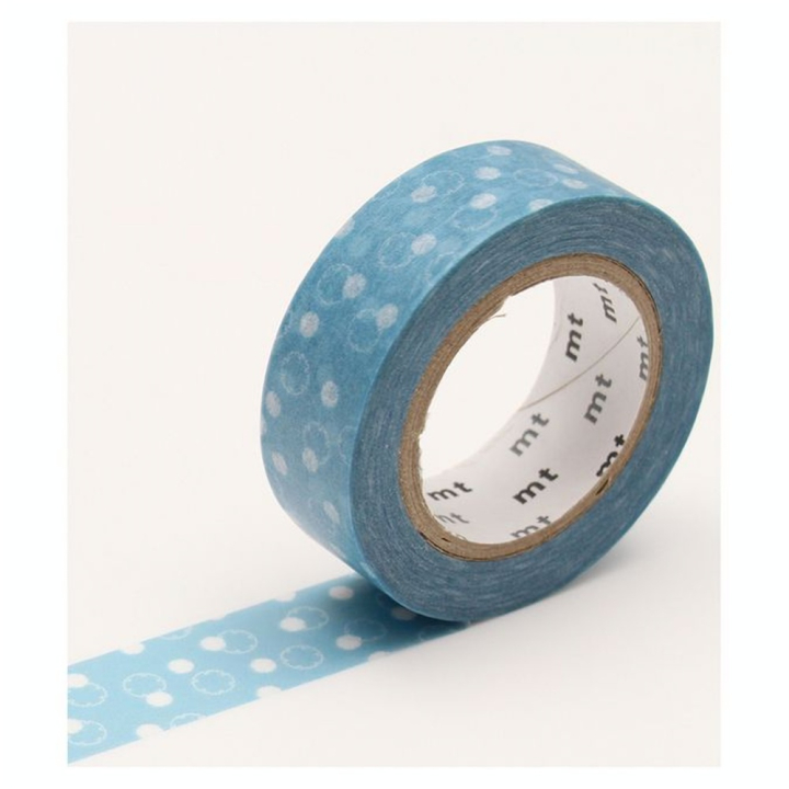Masking Tape 7 m x 15 mm Fleur de coton Bleu - Masking Tape mt - Rougier et Plé