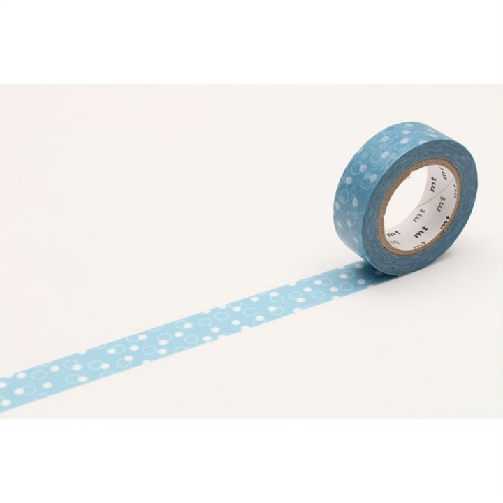 Masking Tape 7 m x 15 mm Fleur de coton Bleu - Masking Tape mt - Rougier et Plé
