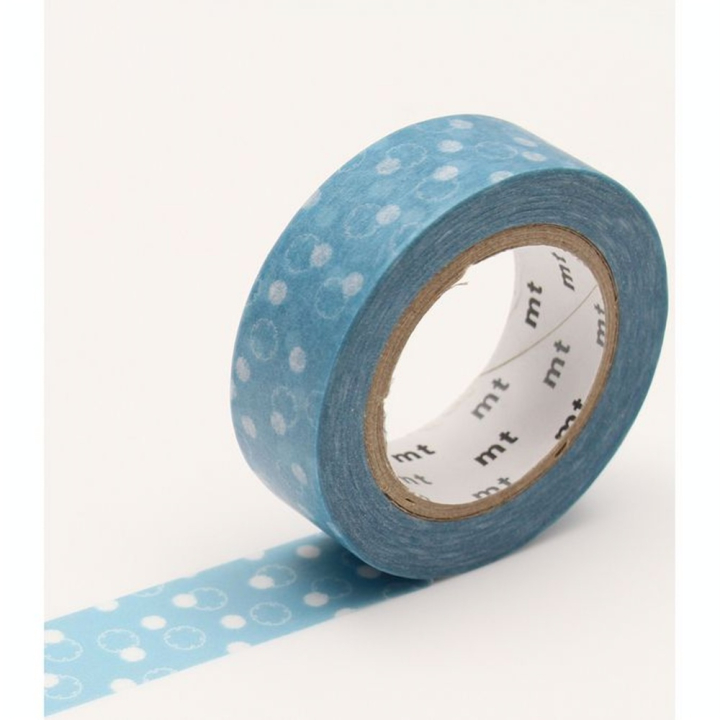 Masking Tape 7 m x 15 mm Fleur de coton Bleu - Masking Tape mt - Rougier et Plé