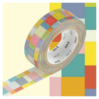 Masking Tape 7 m x 15 mm Mosaïc Couleurs vives - Masking Tape mt - Rougier et Plé