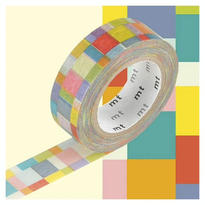 Masking Tape 7 m x 15 mm Mosaïc Couleurs vives - Masking Tape mt - Rougier et Plé