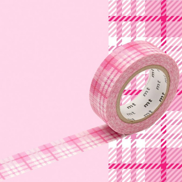 Masking Tape 7 m x 15 mm Tartan Rose - Masking Tape mt - Rougier et Plé