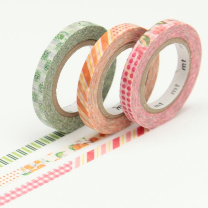 Masking Tape Slim 7 m x 6 mm Déco D 3 pcs - Masking Tape mt - Rougier et Plé