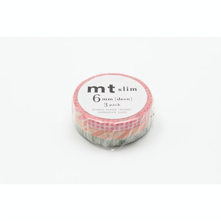 Masking Tape Slim 7 m x 6 mm Déco D 3 pcs - Masking Tape mt - Rougier et Plé