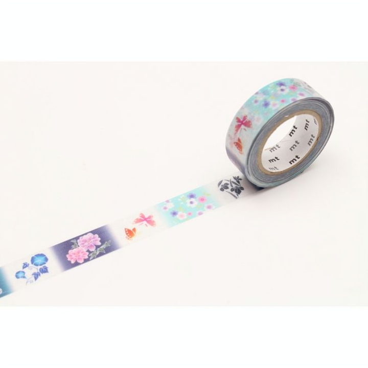 Masking Tape 7 m x 15 mm Kimono Papillons & Fleurs Yukuta - Masking Tape mt - Rougier et Plé