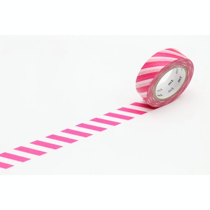 Masking Tape 7 m x 15 mm Rayures Fuchsia - Masking Tape mt - Rougier et Plé