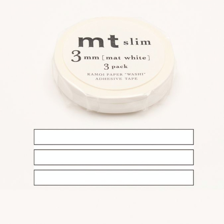 Masking Tape Slim 7 m x 3 mm Blanc Mat - Masking Tape mt - Rougier et Plé