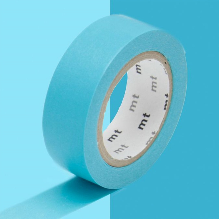 Masking Tape 7 m x 15 mm Uni Bleu Mizu - Masking Tape mt - Rougier et Plé