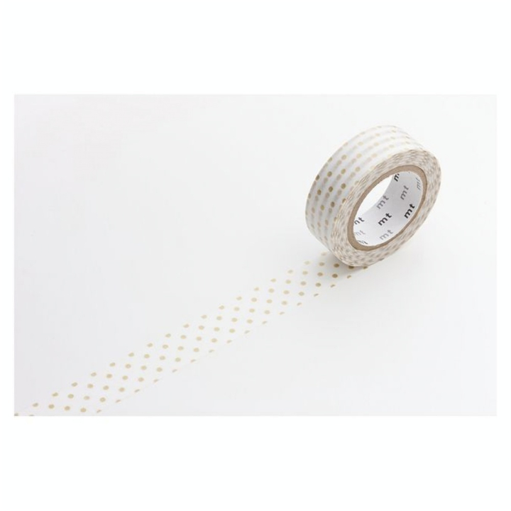 Masking Tape 7 m x 15 mm Mini Pois Or - Masking Tape mt - Rougier et Plé