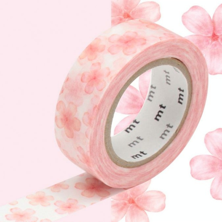 Masking Tape 7 m x 15 mm Fleurs de cerisier Sakura - Masking Tape mt - Rougier et Plé