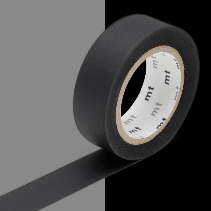 Masking Tape 7 m x 15 mm Uni Noir Mat - Masking Tape mt - Rougier et Plé