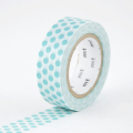 Masking Tape 7 m x 15 mm Pois Bleu Lagon - Masking Tape mt - Rougier et Plé