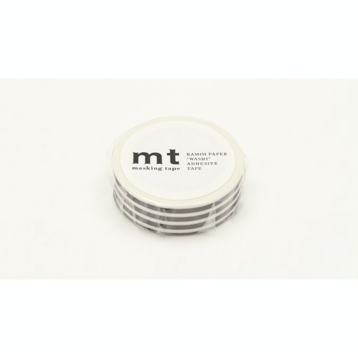 Masking Tape 7 m x 15 mm Lignes Noir - Masking Tape mt - Rougier et Plé