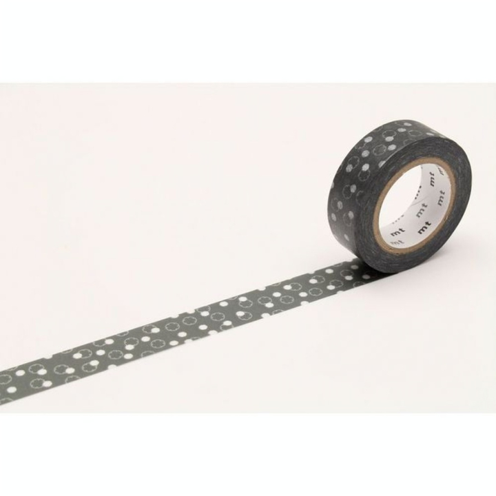 Masking Tape 7 m x 15 mm Fleur de Coton Taupe - Masking Tape mt - Rougier et Plé