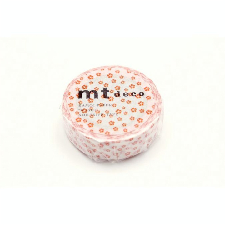 Masking Tape 7 m x 15 mm Fleurs Rouges Fond Blanc - Masking Tape mt - Rougier et Plé