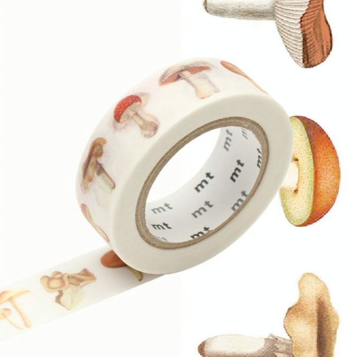 Masking Tape 7 m x 15 mm Champignons - Masking Tape mt - Rougier et Plé