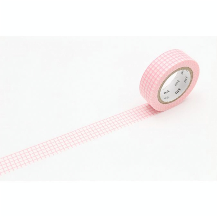 Masking Tape 7 m x 15 mm Quadrillé Rose - Masking Tape mt - Rougier et Plé