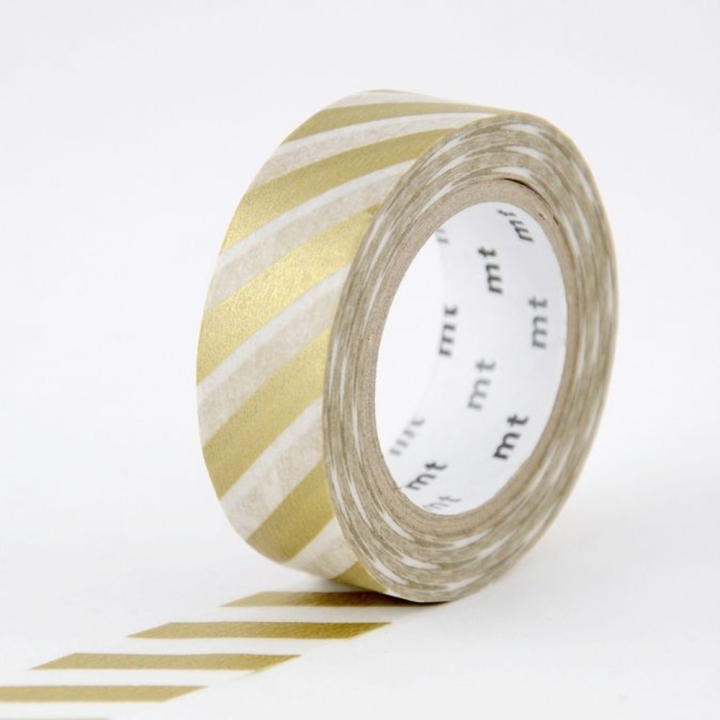 Masking Tape 7 m x 15 mm Rayures Or - Masking Tape mt - Rougier et Plé