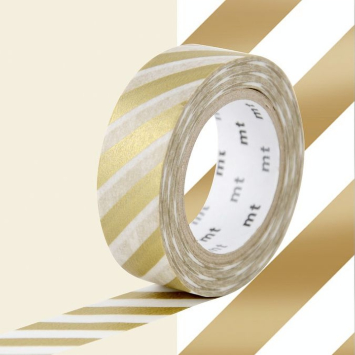 Masking Tape 7 m x 15 mm Rayures Or - Masking Tape mt - Rougier et Plé