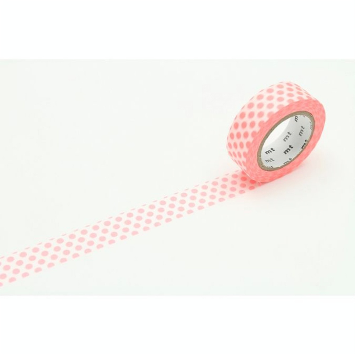 Masking Tape 7 m x 15 mm Pois Rouge Fluo - Masking Tape mt - Rougier et Plé