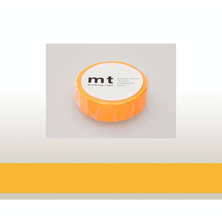 Masking Tape 7 m x 15 mm Uni Orange Fluo - Masking Tape mt - Rougier et Plé