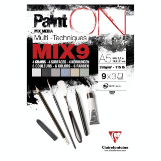 Bloc papier multi-techniques MIX9 Paint On 250 g/m² - Clairefontaine - Rougier et Plé