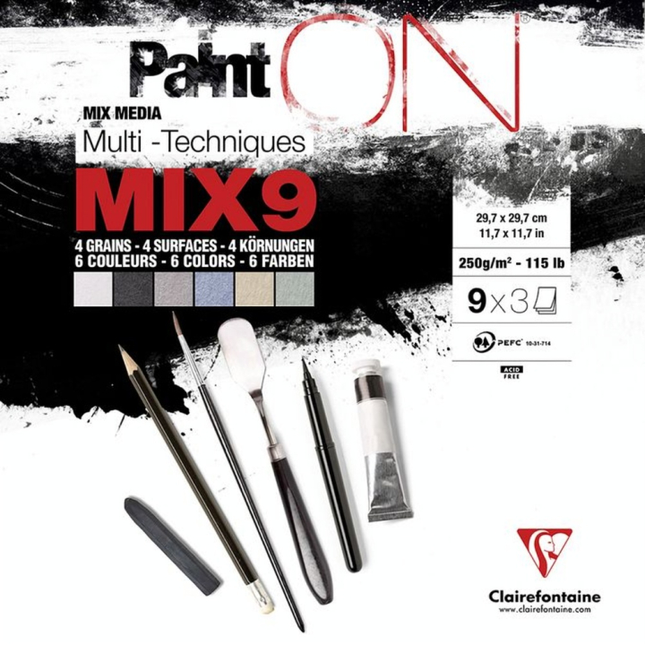 Bloc papier multi-techniques MIX9 Paint On 250 g/m² - Clairefontaine - Rougier et Plé