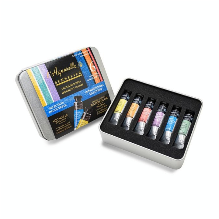 Aquarelle extra-fine Set Couleurs irisées 6 tubes 10 ml Découverte - Sennelier - Rougier et Plé