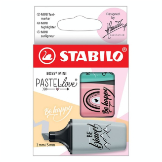 Surligneur BOSS MINI Pastellove 2.0 Set 3 couleurs n°2 - STABILO - Rougier et Plé