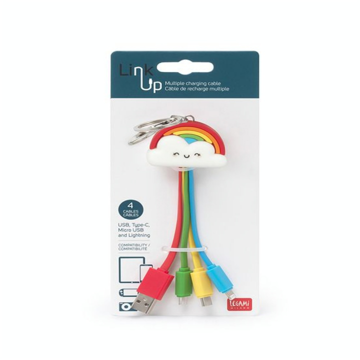 Câble de Recharge Multiple Porte-clés Rainbow - Legami - Rougier et Plé