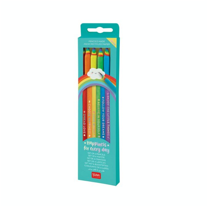 Crayons à Papier HB Arc-en-ciel 6 pcs - Legami - Rougier et Plé