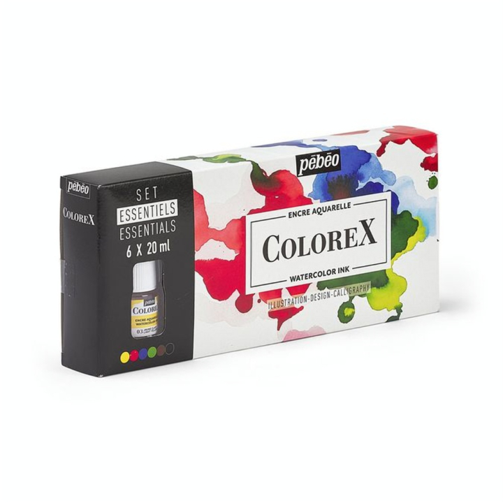 Encre aquarelle Colorex Set Essentiels 6 x 20 ml - Pébéo - Rougier et Plé