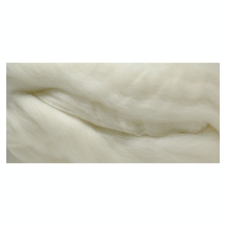 Laine Cardée Mérinos 19 mic 50 g Blanc - Rayher - Rougier et Plé