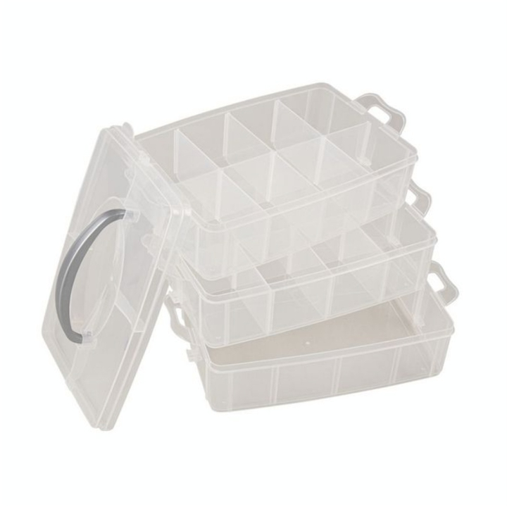Boîte de Rangement 3 niveaux 23 x 15 x 18.5 cm - Rayher - Rougier et Plé