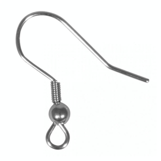 Crochet d'oreille 20 mm Couleur platine 4 pcs - Rayher - Rougier et Plé