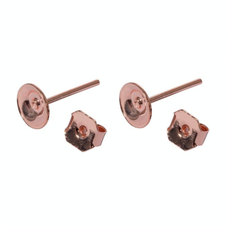 Boucle d'oreille avec Plateau 6 mm 4 pcs Couleur or rose - Rayher - Rougier et Plé
