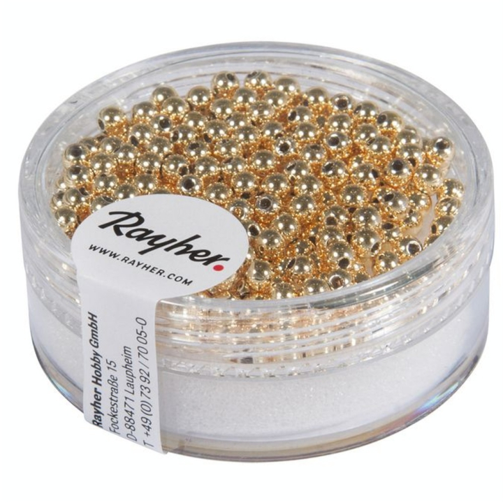 Perles en plastique 6 mm 65 pcs Doré - Rayher - Rougier et Plé