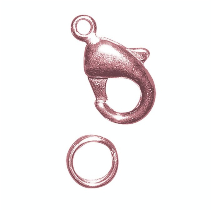 Fermoir Carabinier + Anneau 9.5 mm Couleur or rose - Rayher - Rougier et Plé