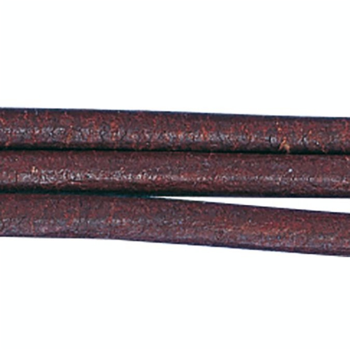 Lanières Rondes en Cuir de bœuf ø 2 mm x 100 cm Brun 2 pcs - Rayher - Rougier et Plé