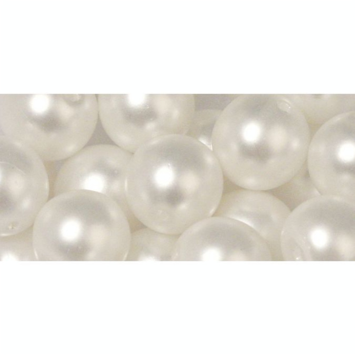 Perle en verre dépoli Renaissance 8 mm Blanc neige 25 pcs - Rayher - Rougier et Plé