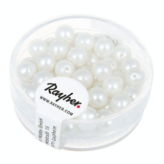 Perle en verre dépoli Renaissance 6 mm Blanc neige 45 pcs - Rayher - Rougier et Plé