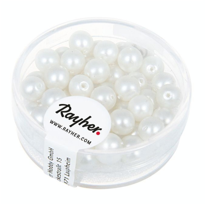 Perle en verre dépoli Renaissance 6 mm Blanc neige 45 pcs - Rayher - Rougier et Plé
