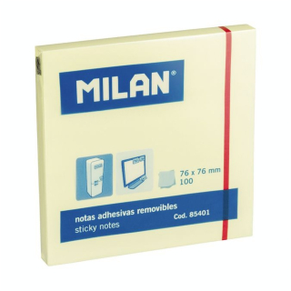 Bloc de 100 Notes Adhésives 76 x 76 mm Jaune - MILAN - Rougier et Plé