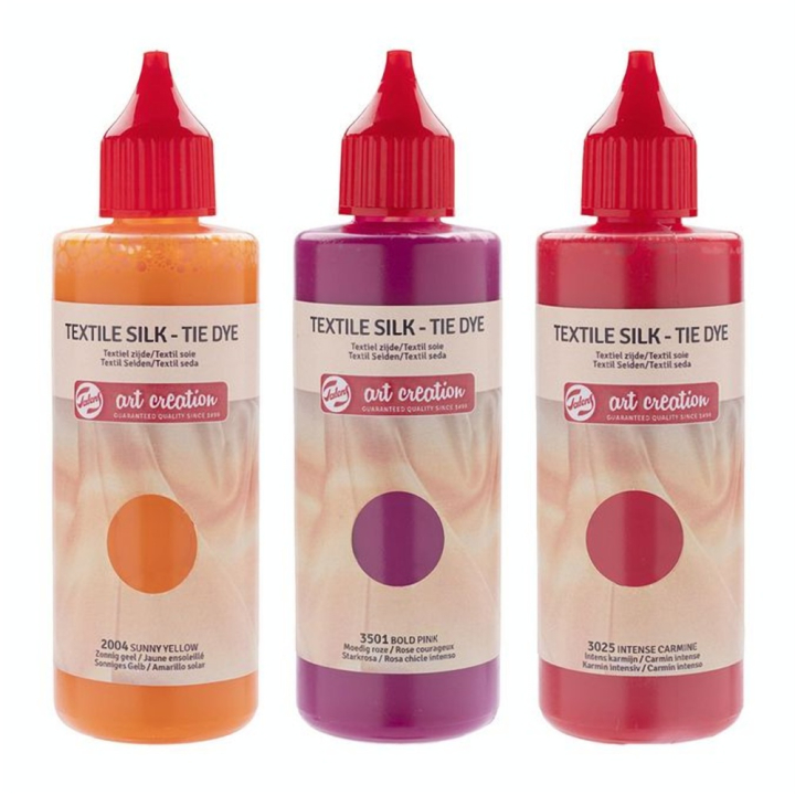 Teinture Soie Tie & Dye 3 x 85 ml Kit Rose - Talens Art Creation - Rougier et Plé