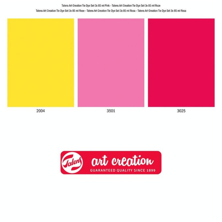 Teinture Soie Tie & Dye 3 x 85 ml Kit Rose - Talens Art Creation - Rougier et Plé