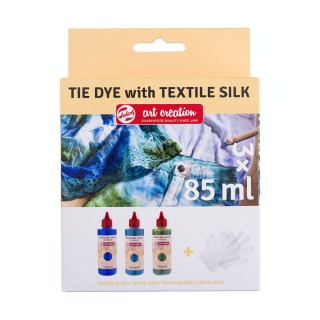 Teinture Soie Tie & Dye 3 x 85 ml Kit Bleu - Talens Art Creation - Rougier et Plé