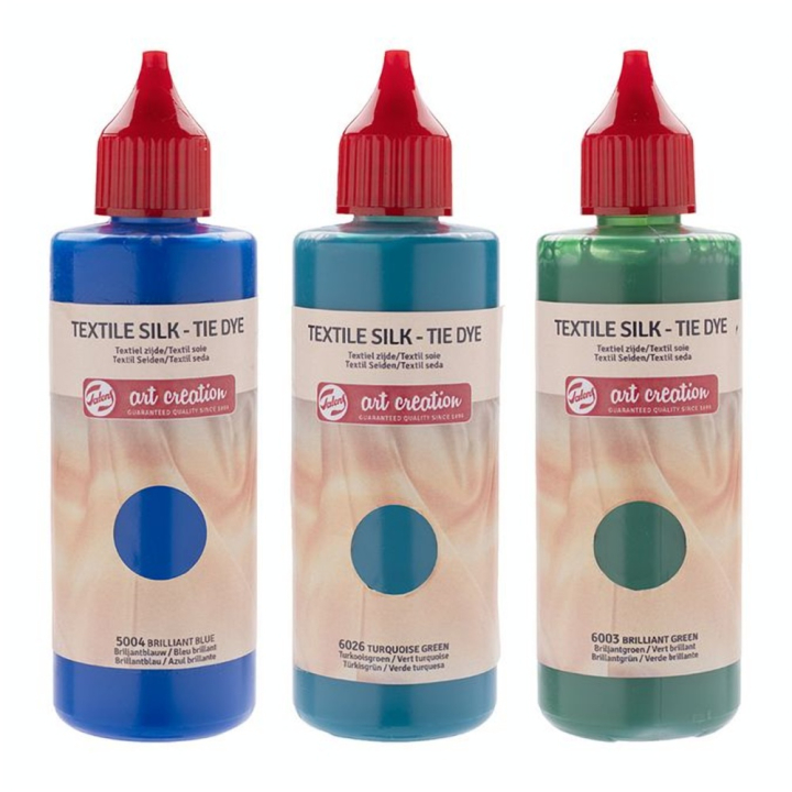 Teinture Soie Tie & Dye 3 x 85 ml Kit Bleu - Talens Art Creation - Rougier et Plé