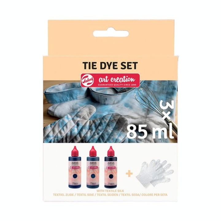 Teinture Soie Tie & Dye 3 x 85 ml Kit Noir - Talens Art Creation - Rougier et Plé