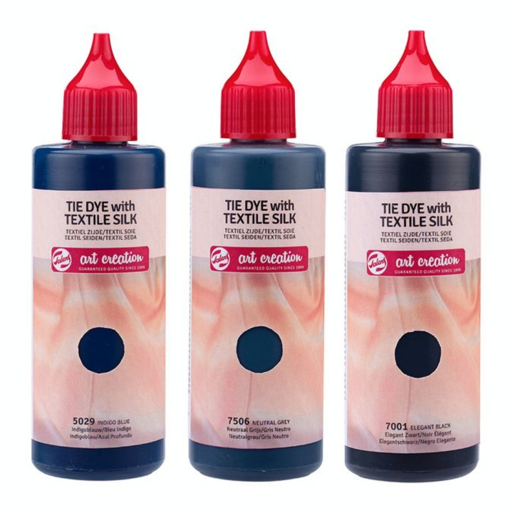 Teinture Soie Tie & Dye 3 x 85 ml Kit Noir - Talens Art Creation - Rougier et Plé
