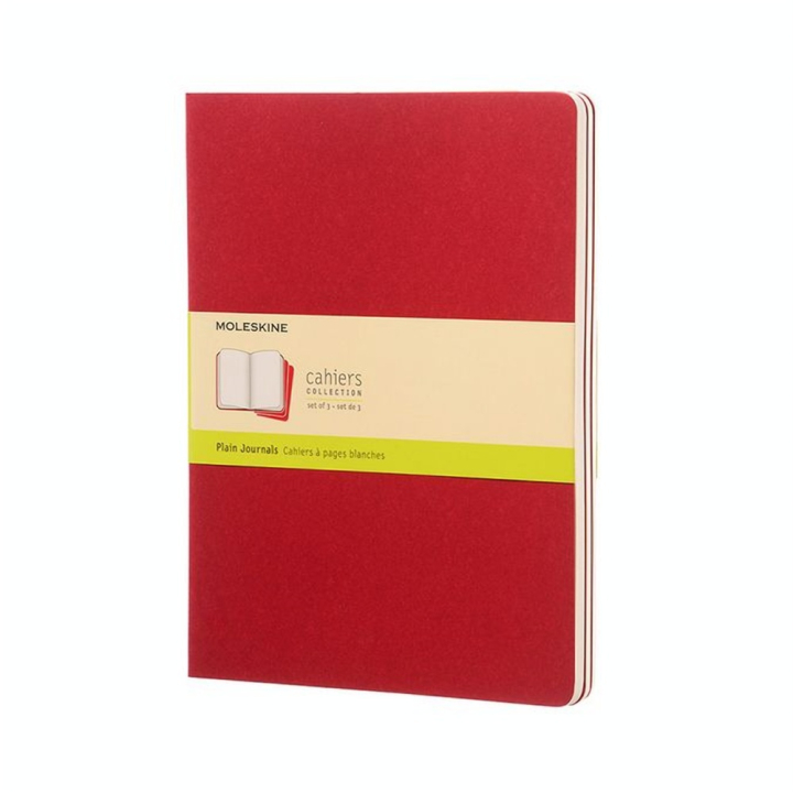 Cahier Pages Blanches 19 x 26 cm Rouge Canneberge Lot de 3 - Moleskine - Rougier et Plé